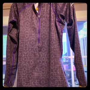 Nike pro half zip geometric purple contrast